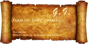 Gyuris Iréneusz névjegykártya